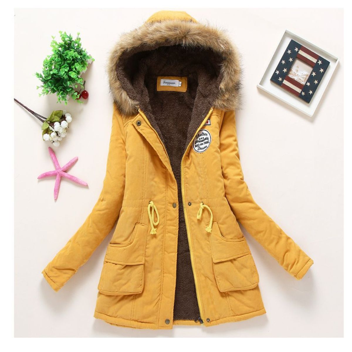 GENERICO - Casaca Abrigo Parka Mujer Con Capucha Moda Coreana