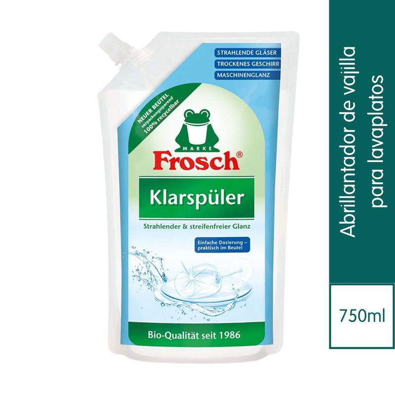 FROSCH - Abrillantador para máquina lavavajillas Frosch 750 mL.