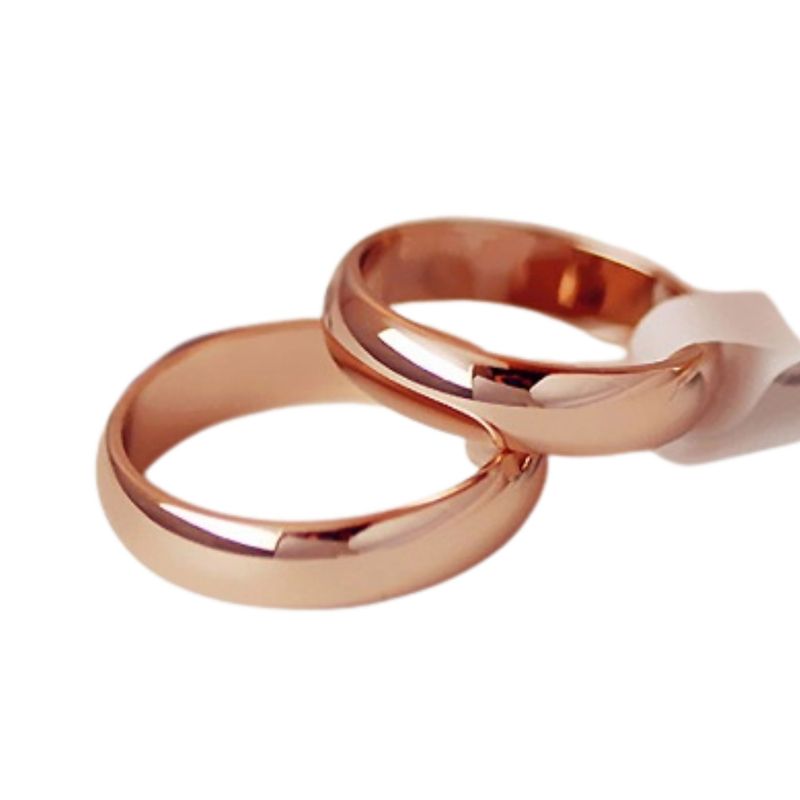 GENERICO - Anillos de Matrimonio Eternal Love Bañado Oro Rosado 18K  Genieka