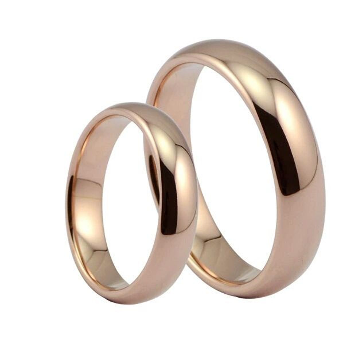 GENERICO - Anillos de Matrimonio Eternal Love Bañado Oro Rosado 18K  Genieka