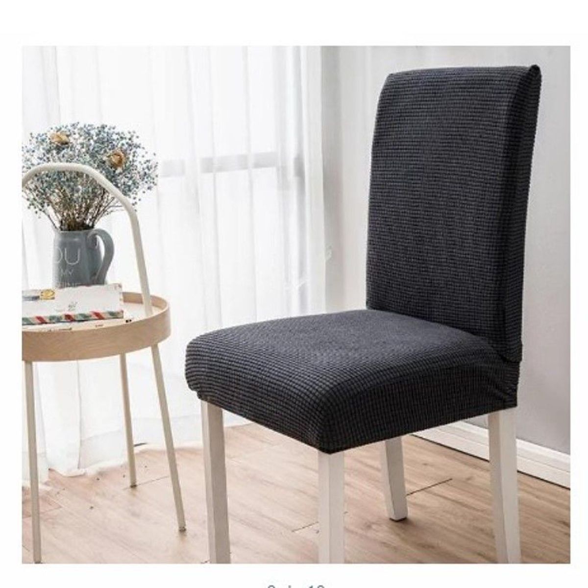 GENERICO - Funda De Silla Expandex  Ajustable Elástica-6PCS  NEGRO