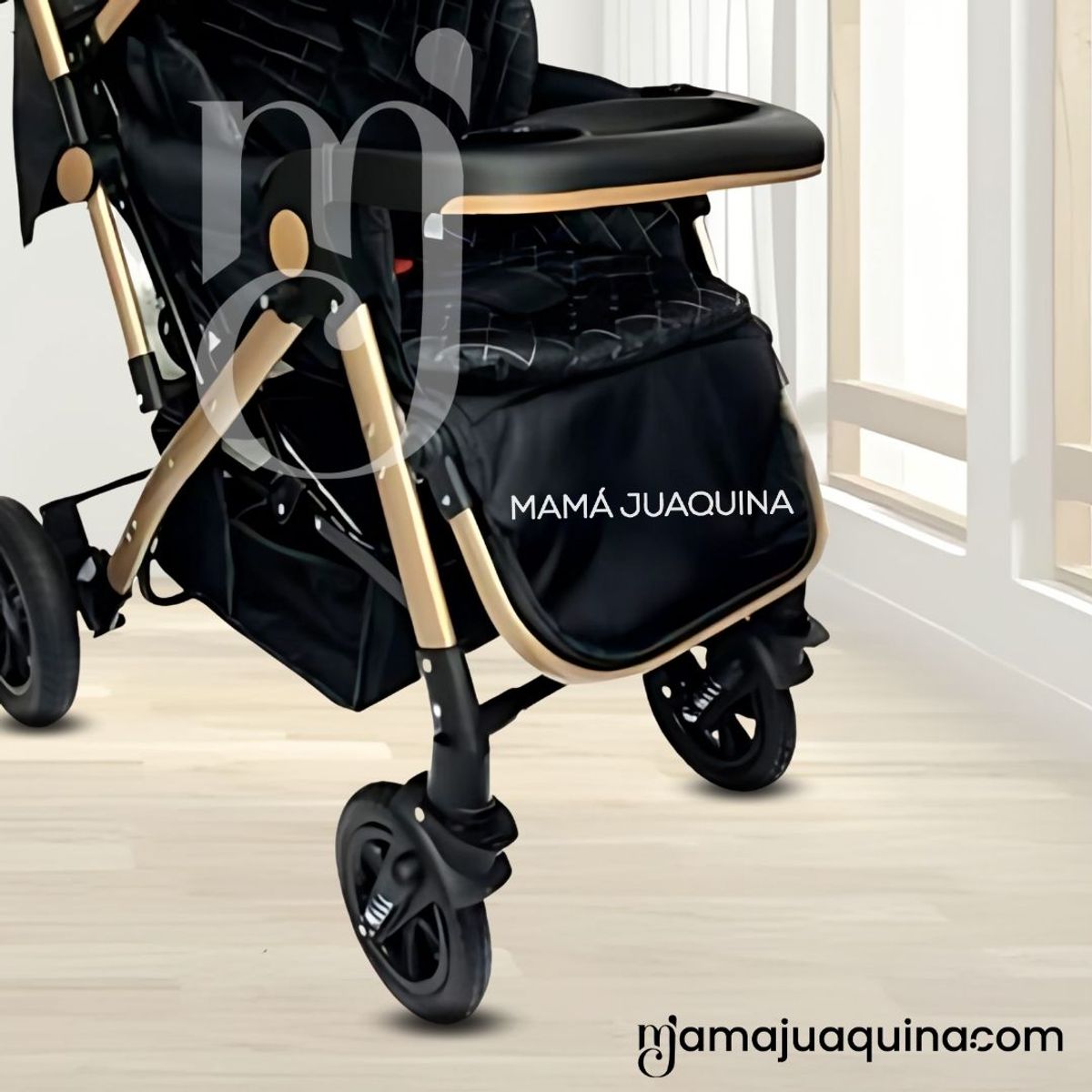 BEAUTIFUL - COCHE CUNA DE LUJO BEAUTIFUL «MILOS GOLDEN» BLACK