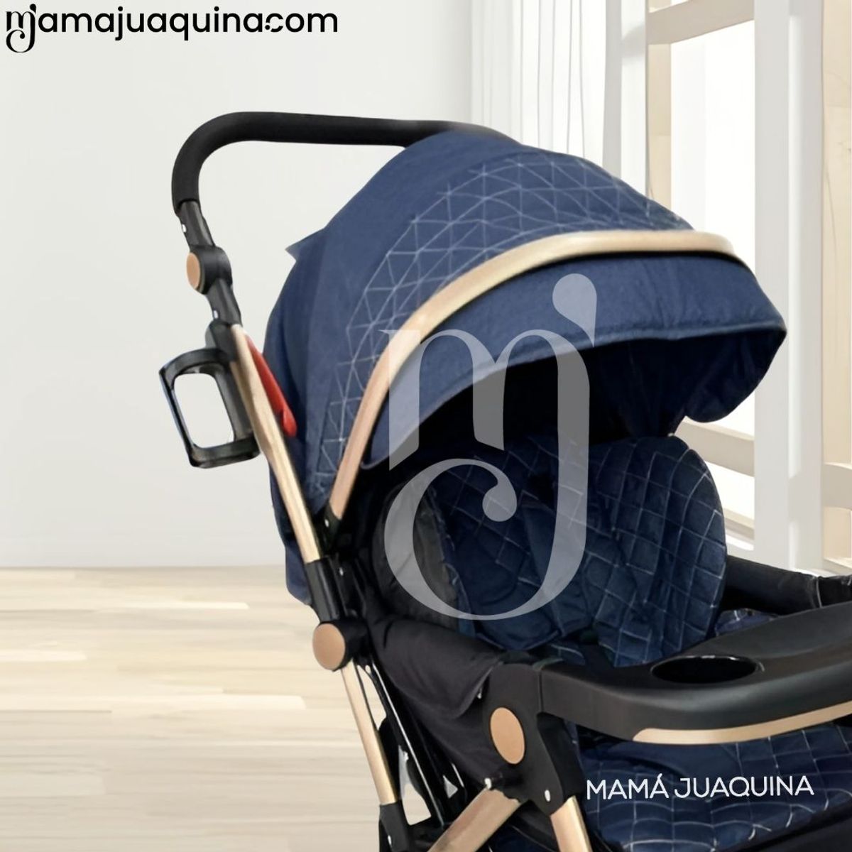 BEAUTIFUL - COCHE CUNA DE LUJO BEAUTIFUL «MILOS GOLDEN» BLUE