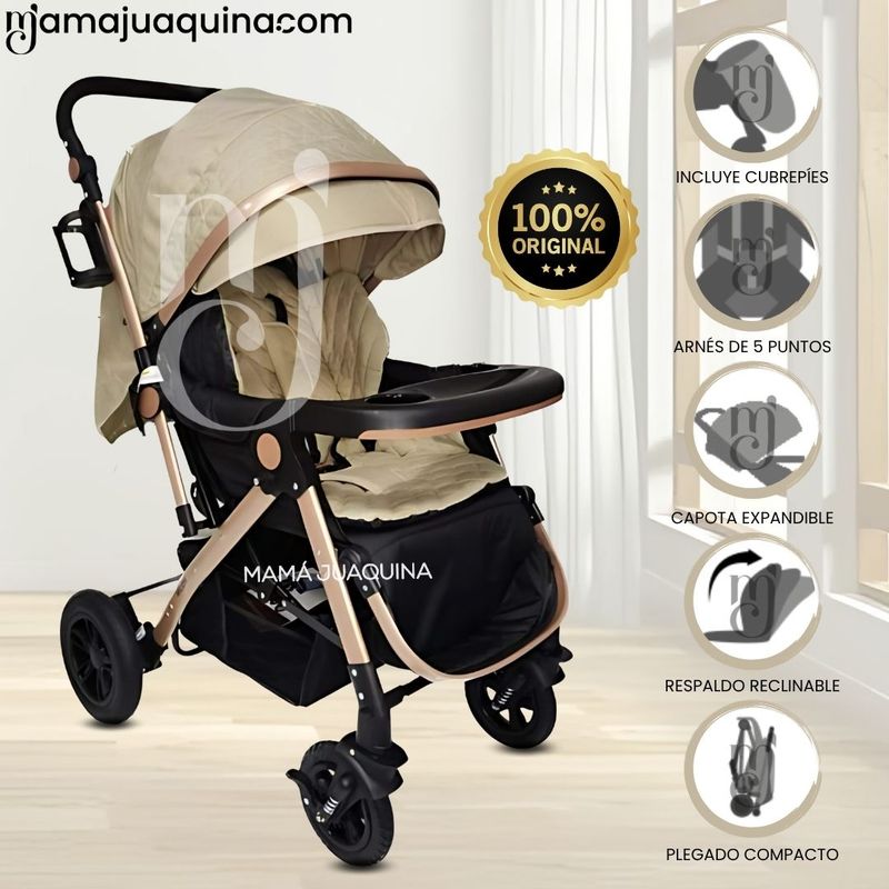 BEAUTIFUL - COCHE CUNA DE LUJO BEAUTIFUL «MILOS GOLDEN» BEIGE