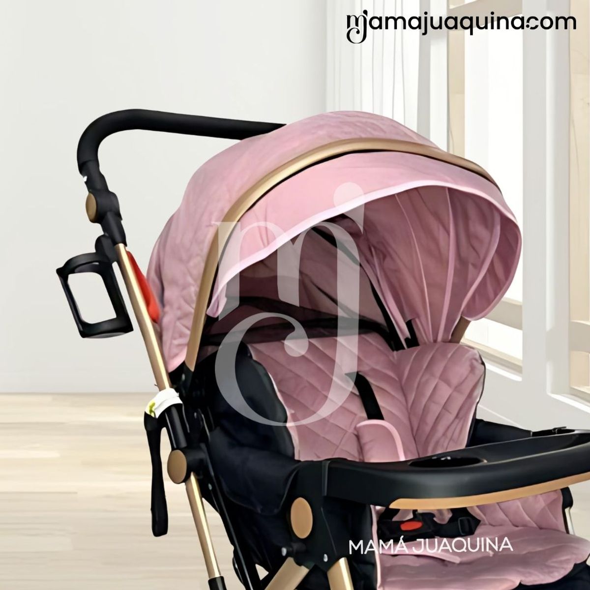 BEAUTIFUL - COCHE CUNA DE LUJO BEAUTIFUL «MILOS GOLDEN» PINK