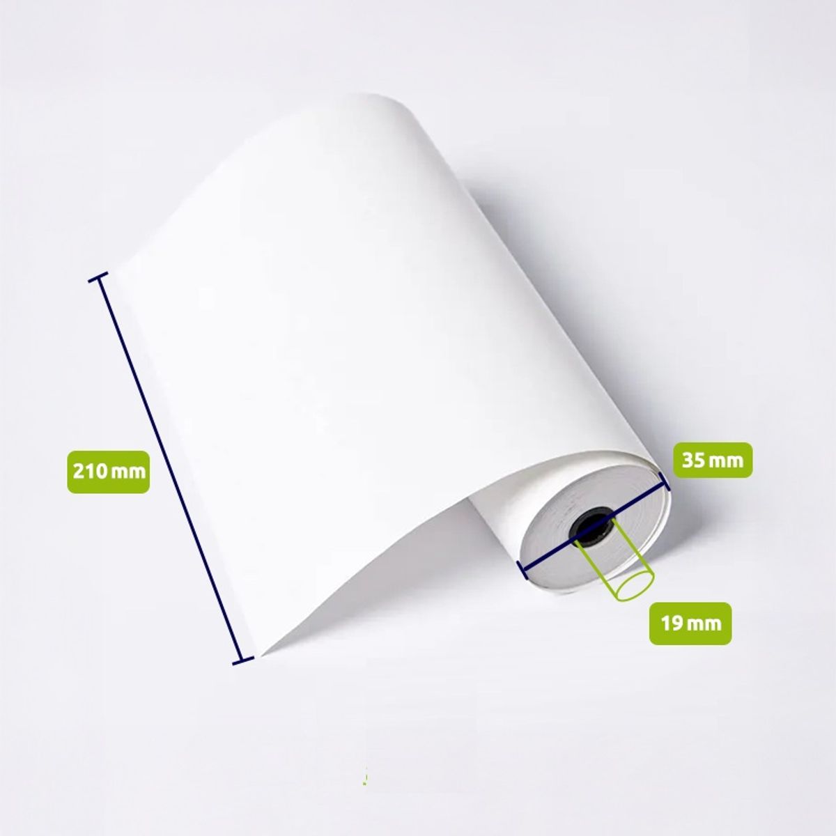 JPSYSTEMS - Paquete 5 rollos A4 contómetro papel térmico 210x35mm 55g