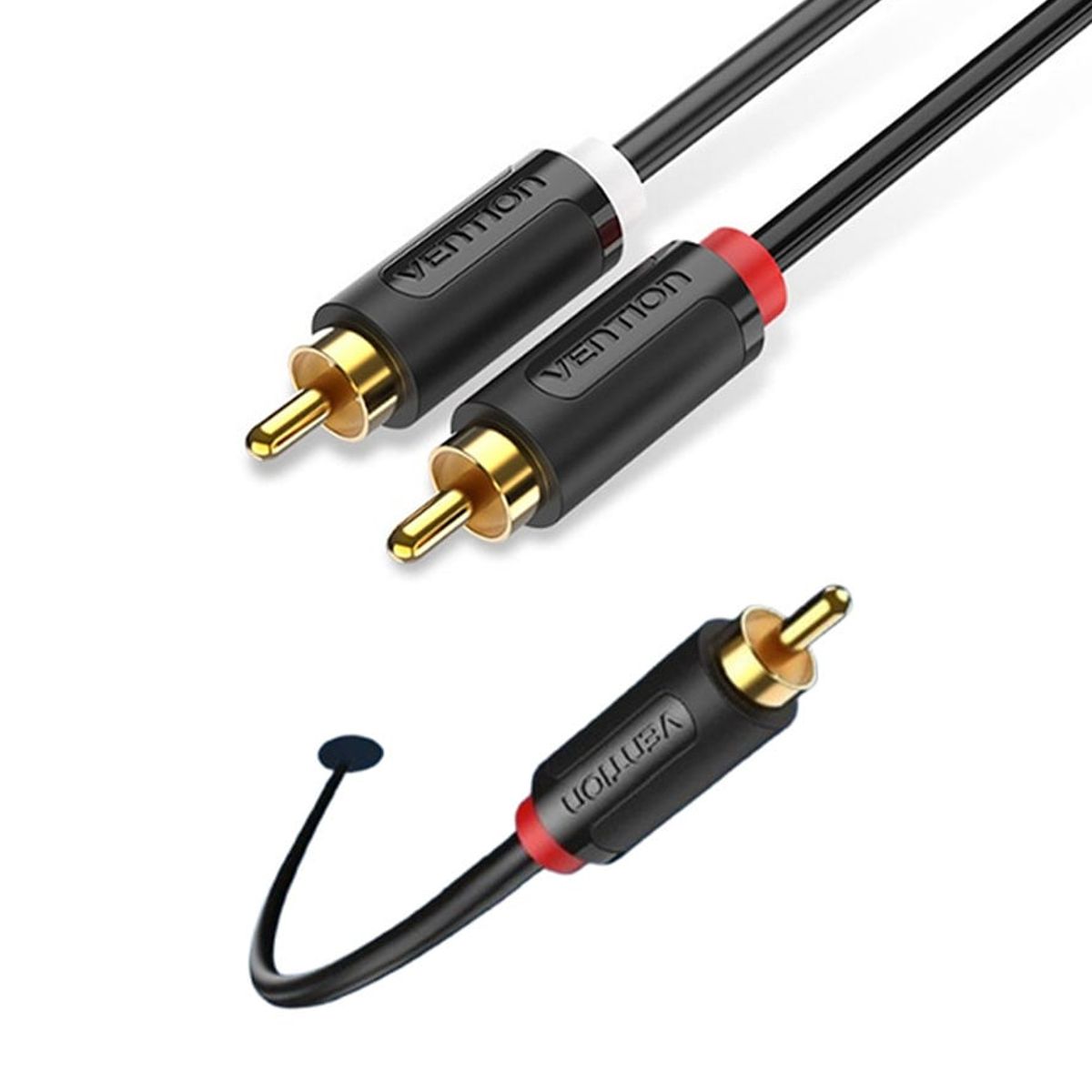 VENTION - Cable 2 Rca - 2 Rca 50cm Hifi Audio Bañado Oro Stereo Mp3 Tv