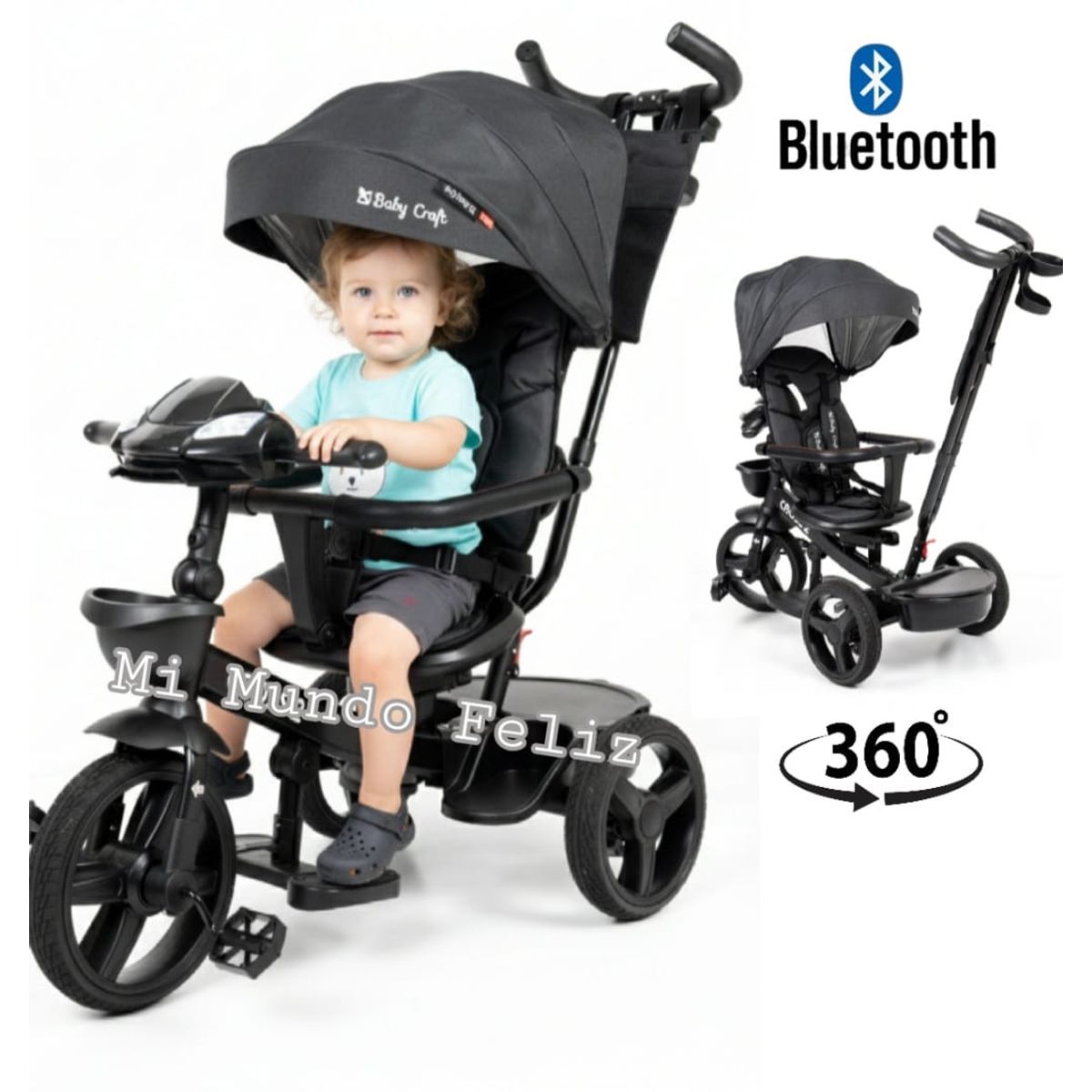 BABY - Triciclo para Niños Llantas Anchas Todo Terreno Black