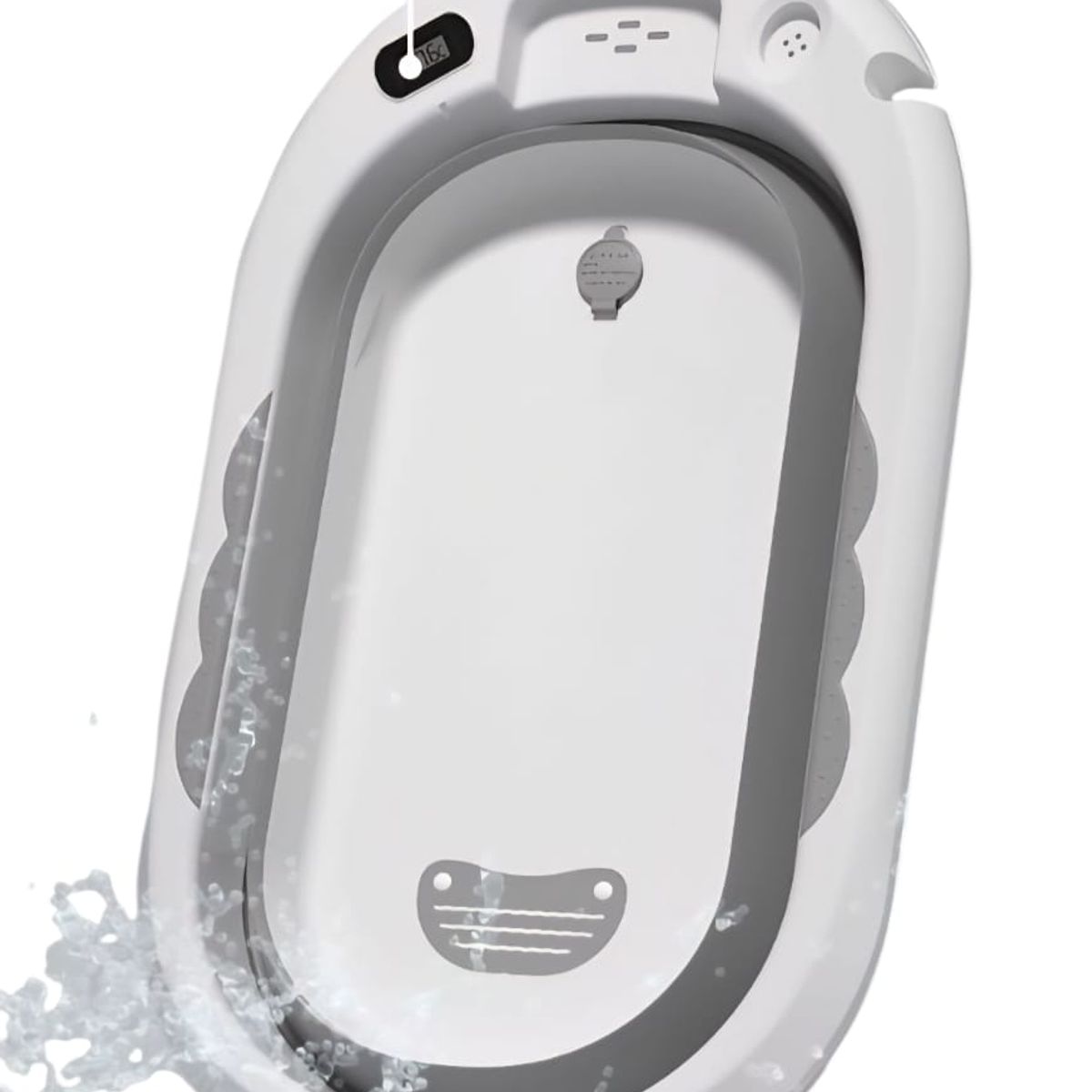 GENERICO - Bañera para Bebe Recien Nacido con Termometro Gris