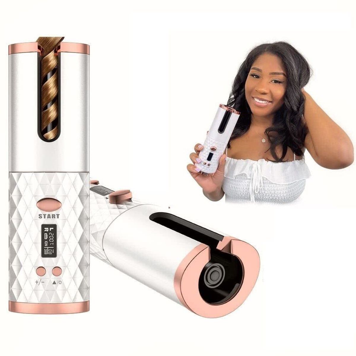 GENERICO - Rizador De Cabello Automático Inalámbrico Pantalla LCD