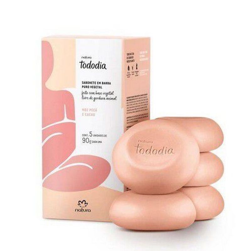 NATURA - Tododia Nuez Pecán y Cacao Caja de Jabones 5 unidades de 90 g c/u
