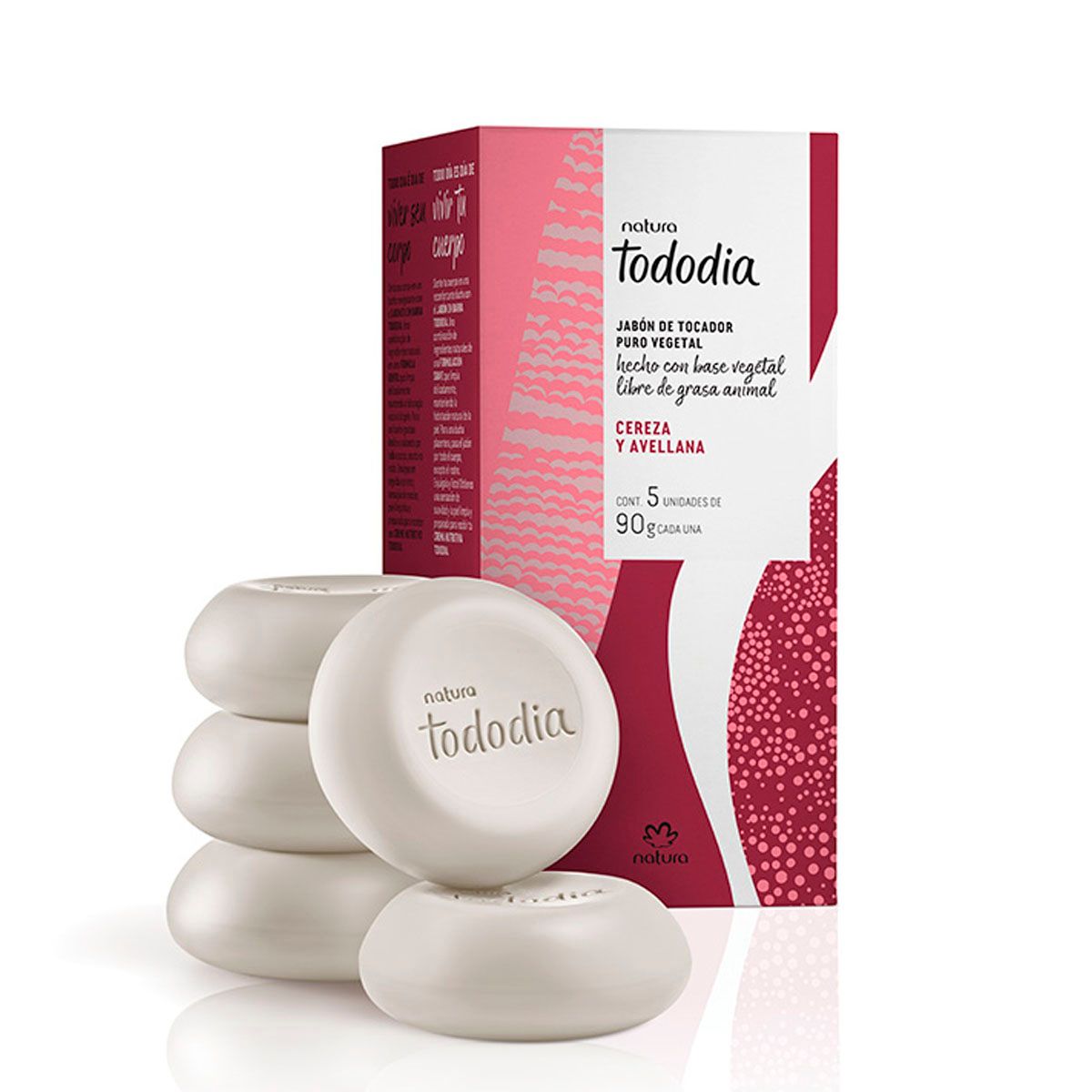NATURA - Tododia Cereza y Avellana Jabones en Barra x5 und
