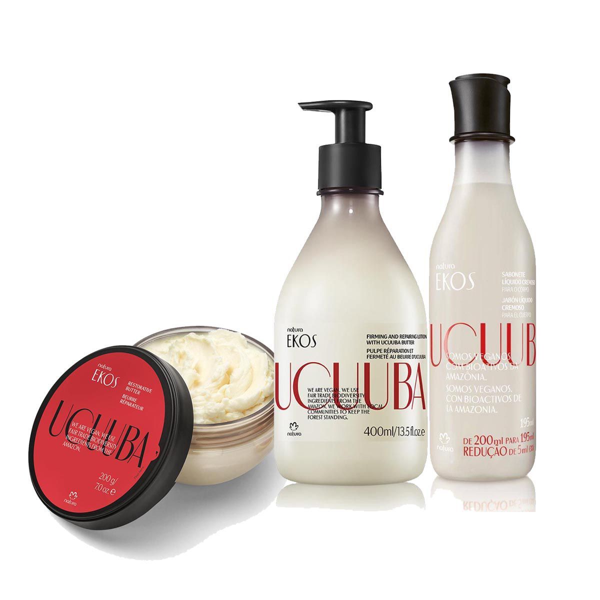 NATURA - Ekos Ucuuba Hidratante Corporal con Jabón Líquido y Manteca Hidratante