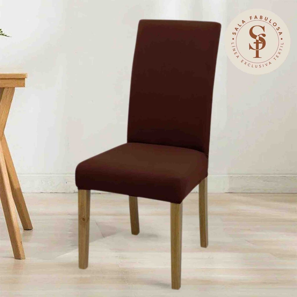 SALA FABULOSA - Funda protectora de silla Lycra Set 8 pzs Chocolate Sala fabulosa
