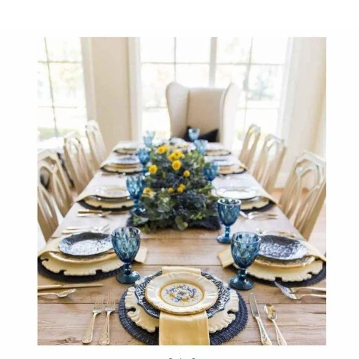 GENERICO - Copas Labradas Azules de Calidad 6 pzas