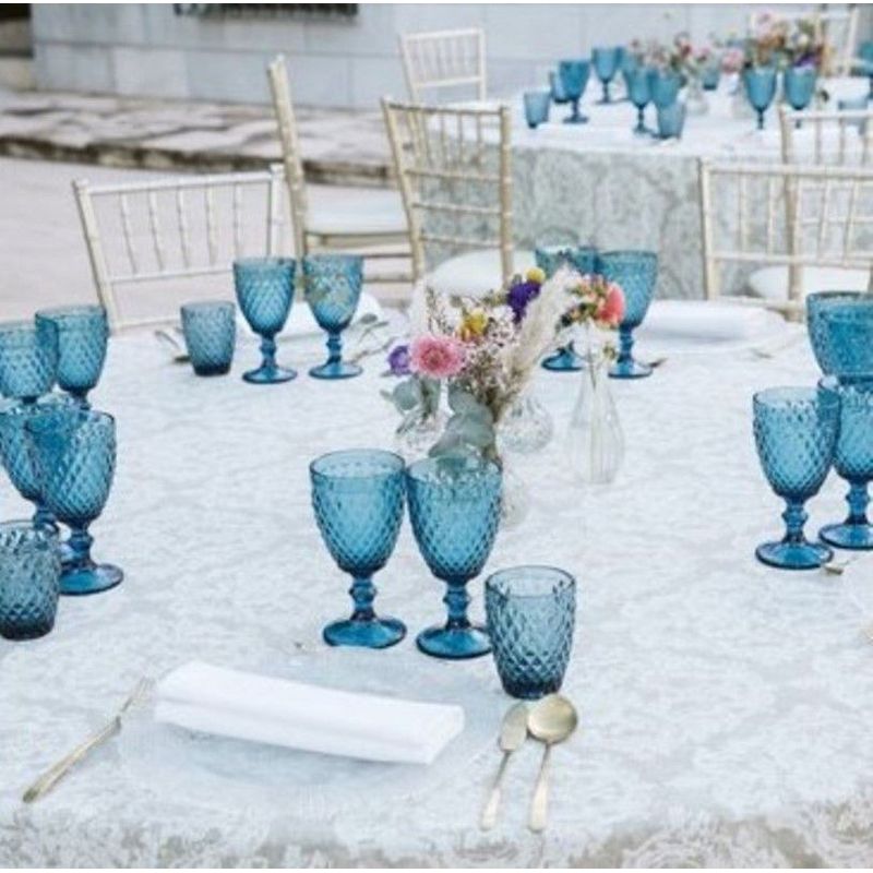 GENERICO - Copas Labradas De Calidad Azules  6 pzas.