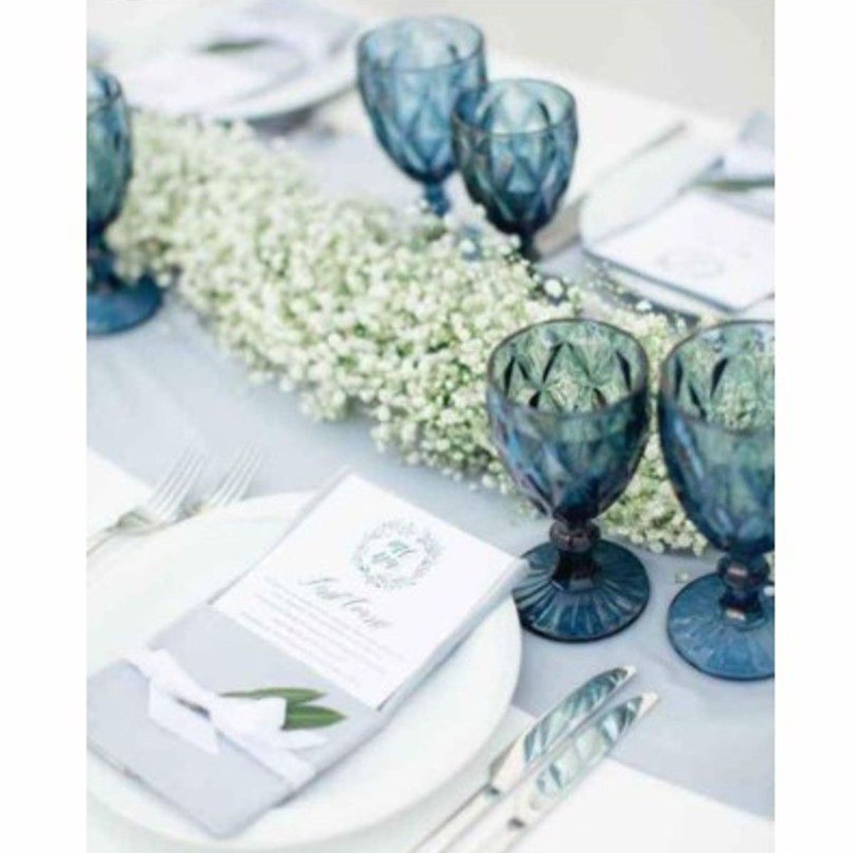 GENERICO - Copas Labradas De Calidad Azules  6 pzas.