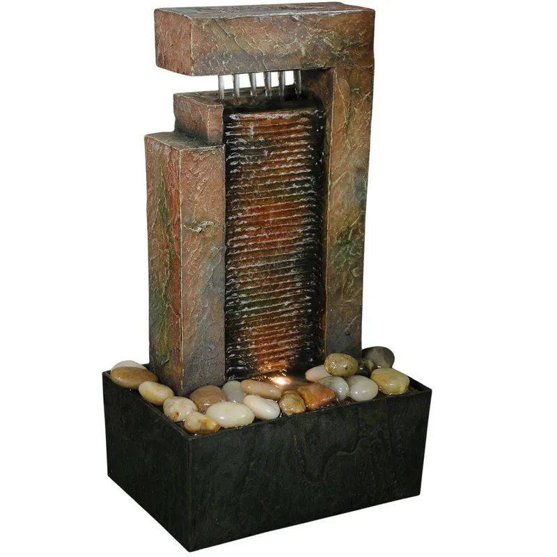 GENERICO - Mini Fuente de Agua  Decorativa a Pilas 13.3x18.5x13.3cm