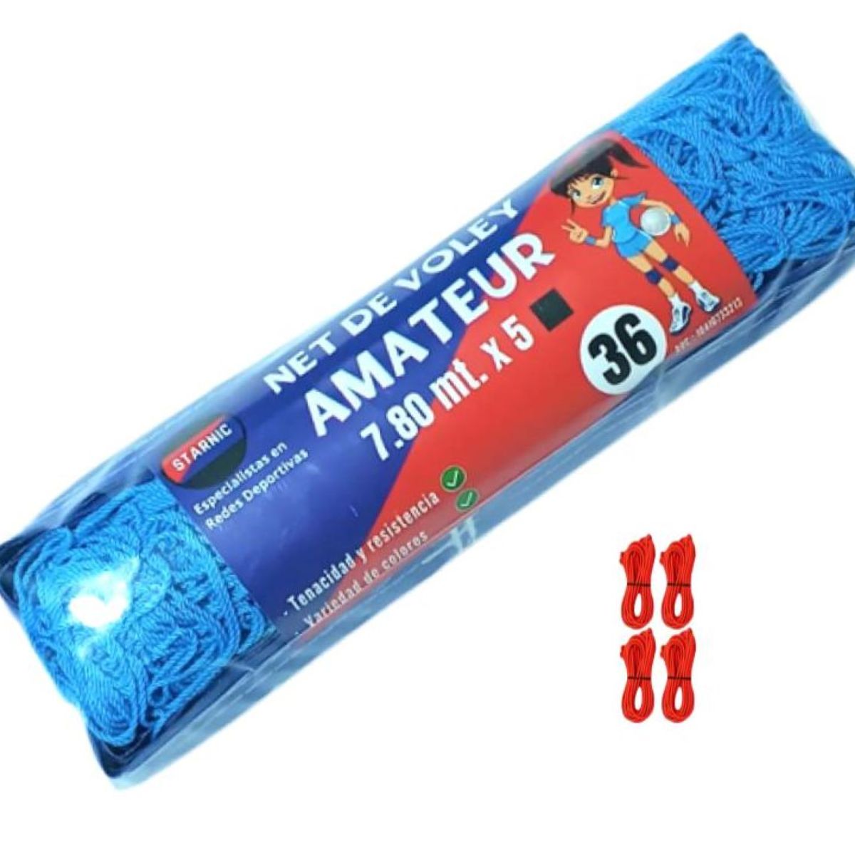 GENERICO - PACK VÓLEY NET AMATEUR Nº 36 CELESTE MÁS PELOTA GOMA Nº 5