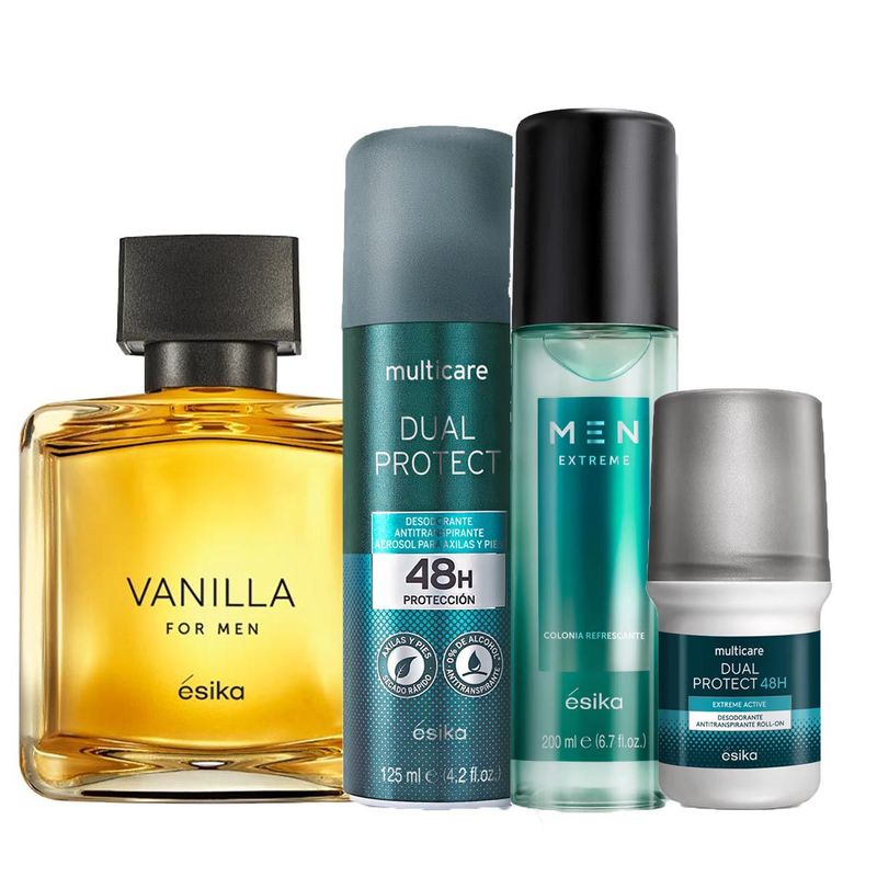 ESIKA - Vanilla Hombre EDT de Hombre con Deo Roll on Spray y Refresh