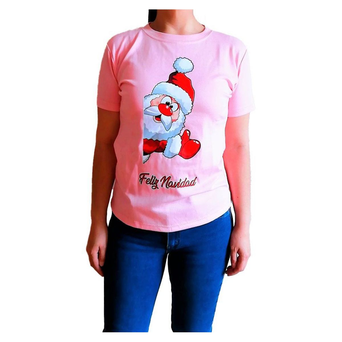 GENERICO - Polo Mujer Manga Corta Navideño - Rosado