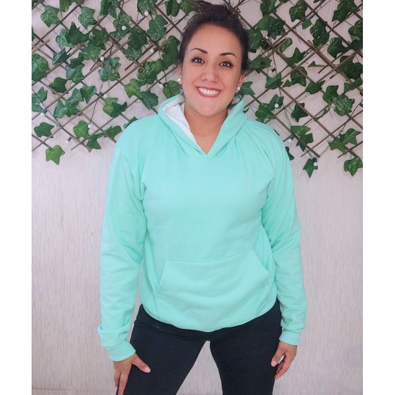 GENERICO - Polera Mujer Diseño con Capucha - Verde agua