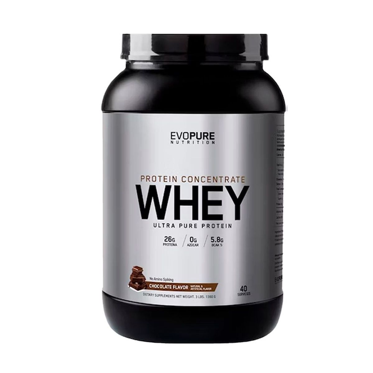 EVOPURE NUTRITION - Pack Whey Concentrate 3Lb Chocolate Pre Workout 500gr Uva