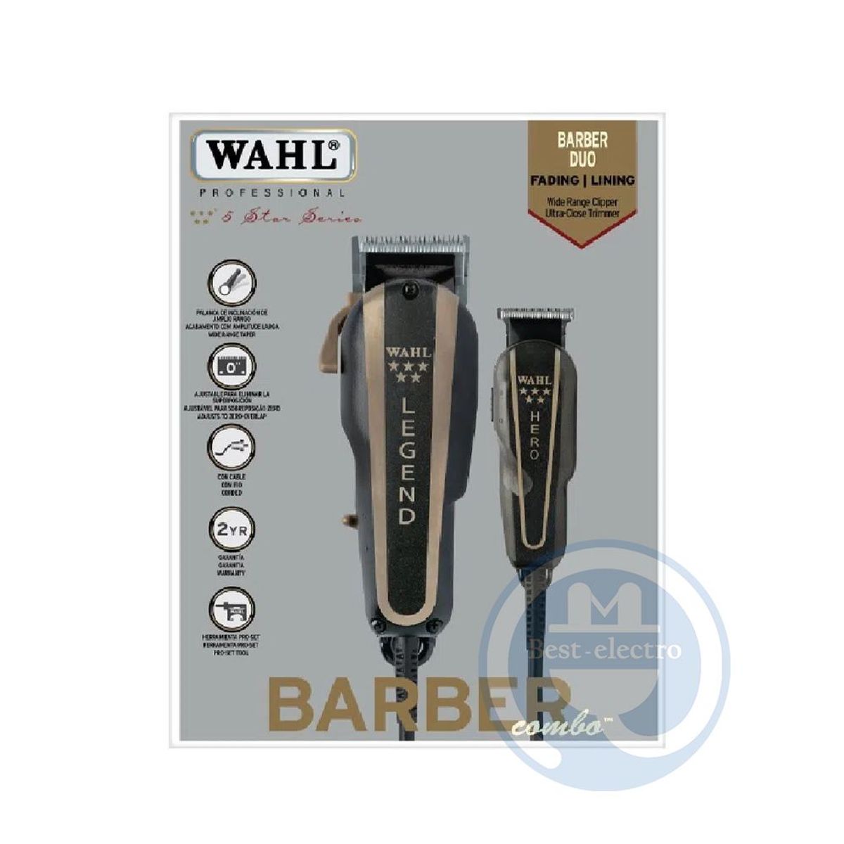 WAHL - Barber Dúo Wahl 08180-118 Cortador + Trimmer 5 Star Series
