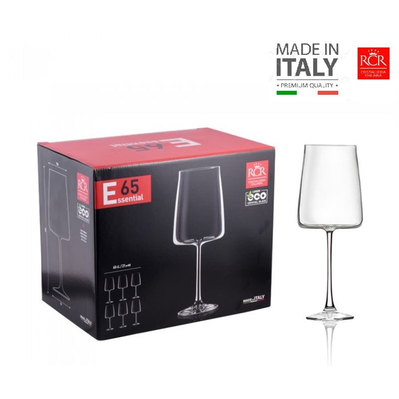 RCR  ITALIA - Set de copas x 6 Vino 65CL. RCR - Hecho en Italia