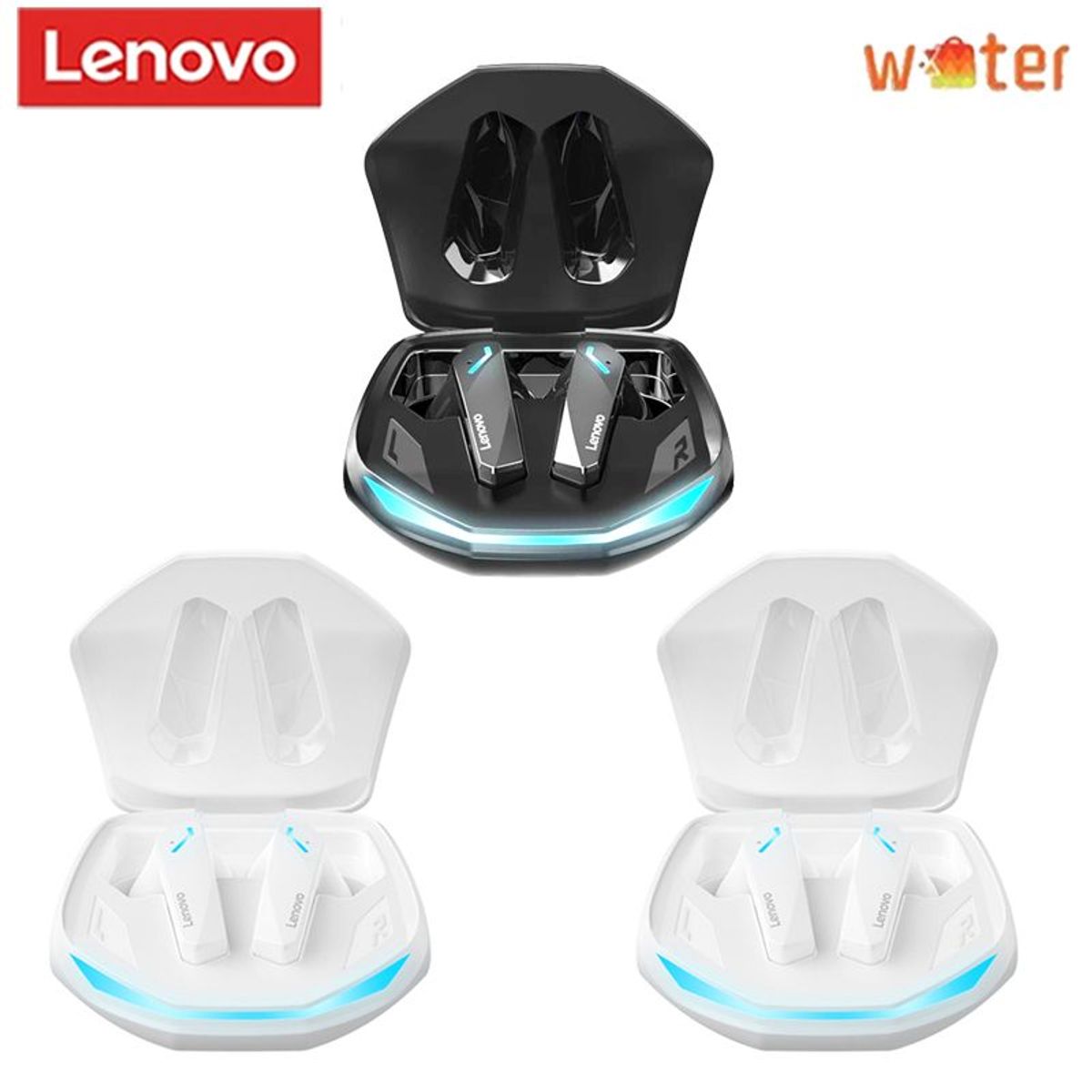 LENOVO - 3SET Audifonos Lenovo GM2 PRO  Tws Bluetooth 53-2Blanco+1Negro