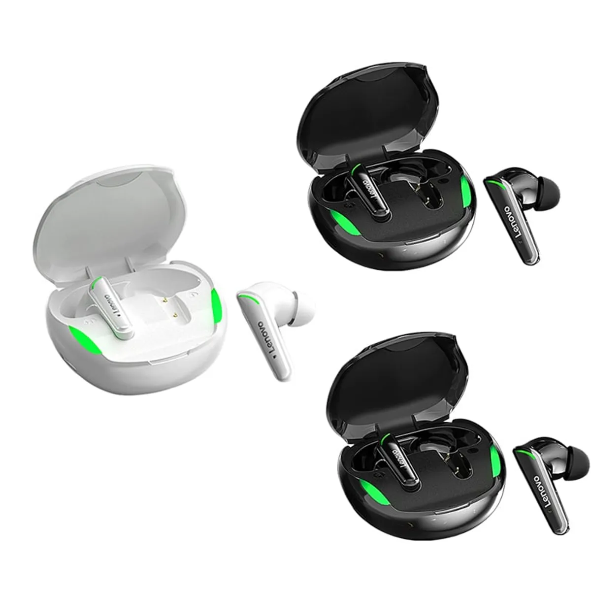 LENOVO - 3SET Audifonos Lenovo XT92 de Gaming Tws Auriculares 2Negro1Blanco