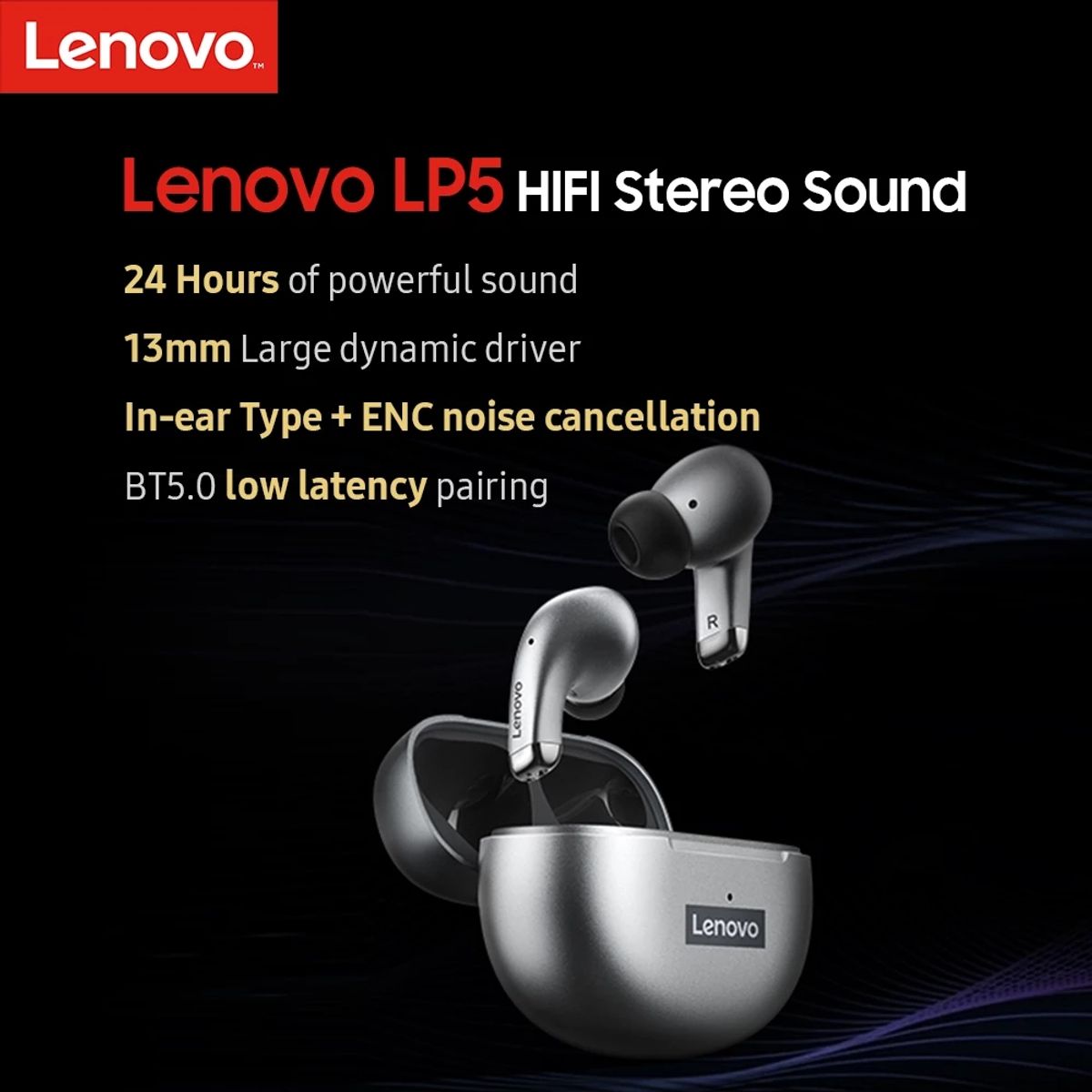 LENOVO - 3SET Audifonos Inalambrico Lenovo LP5 Auriculares Tws-Girs