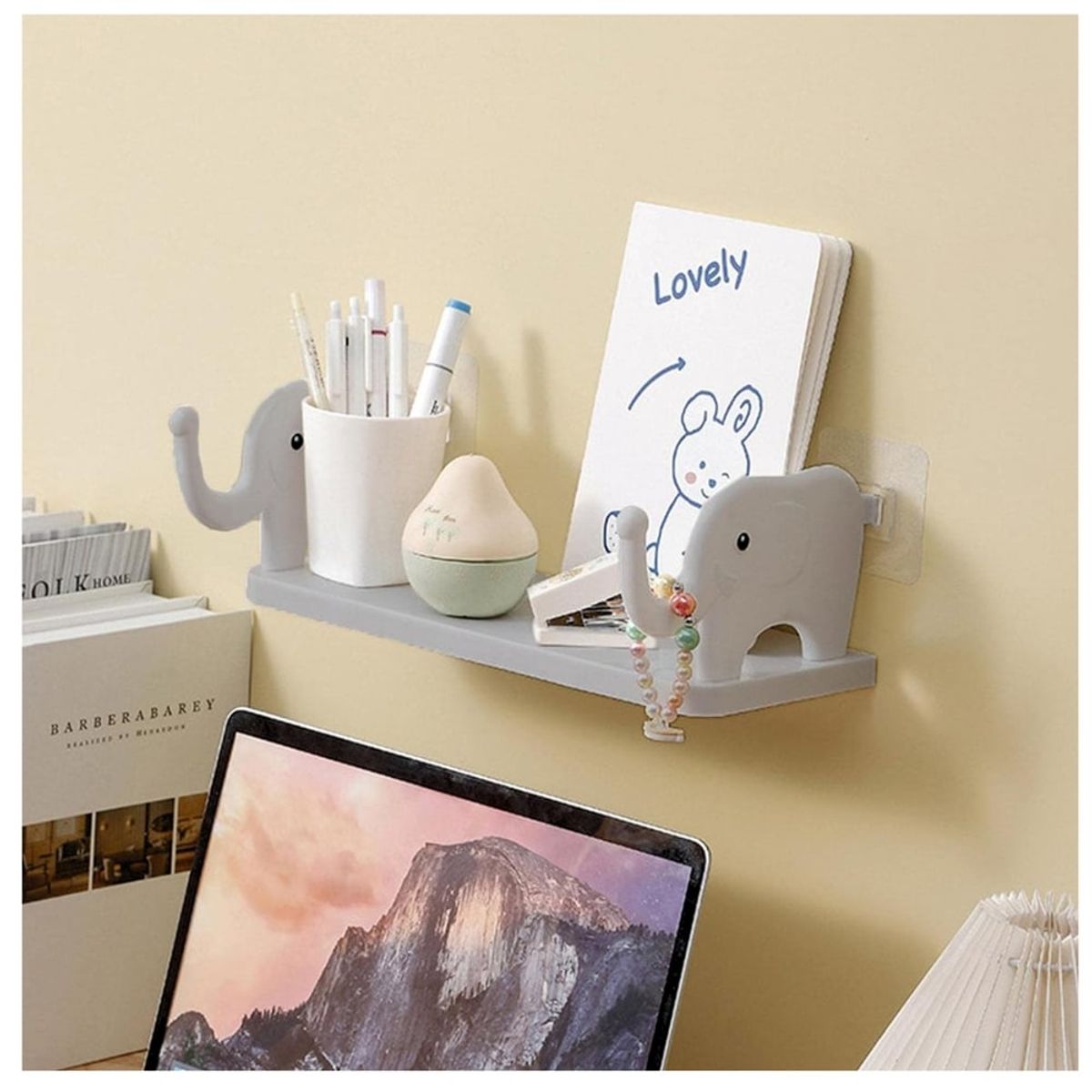 MINARI - Repisa Organizador de Escritorio Oficina Soporte Elefante PL 491F