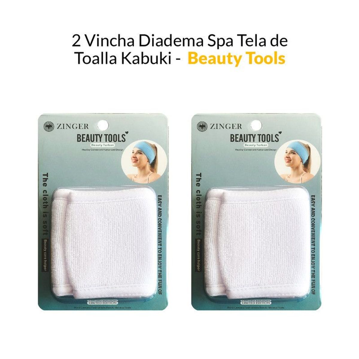 GENERICO - 2 Vincha Diadema Spa Tela de Toalla Kabuki Beauty Tools