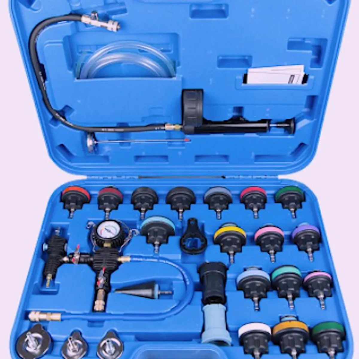GENERICO - KIT PROBADOR PRESIÓN RADIADORES 28PCS DE FUGAS MULTIMARCA