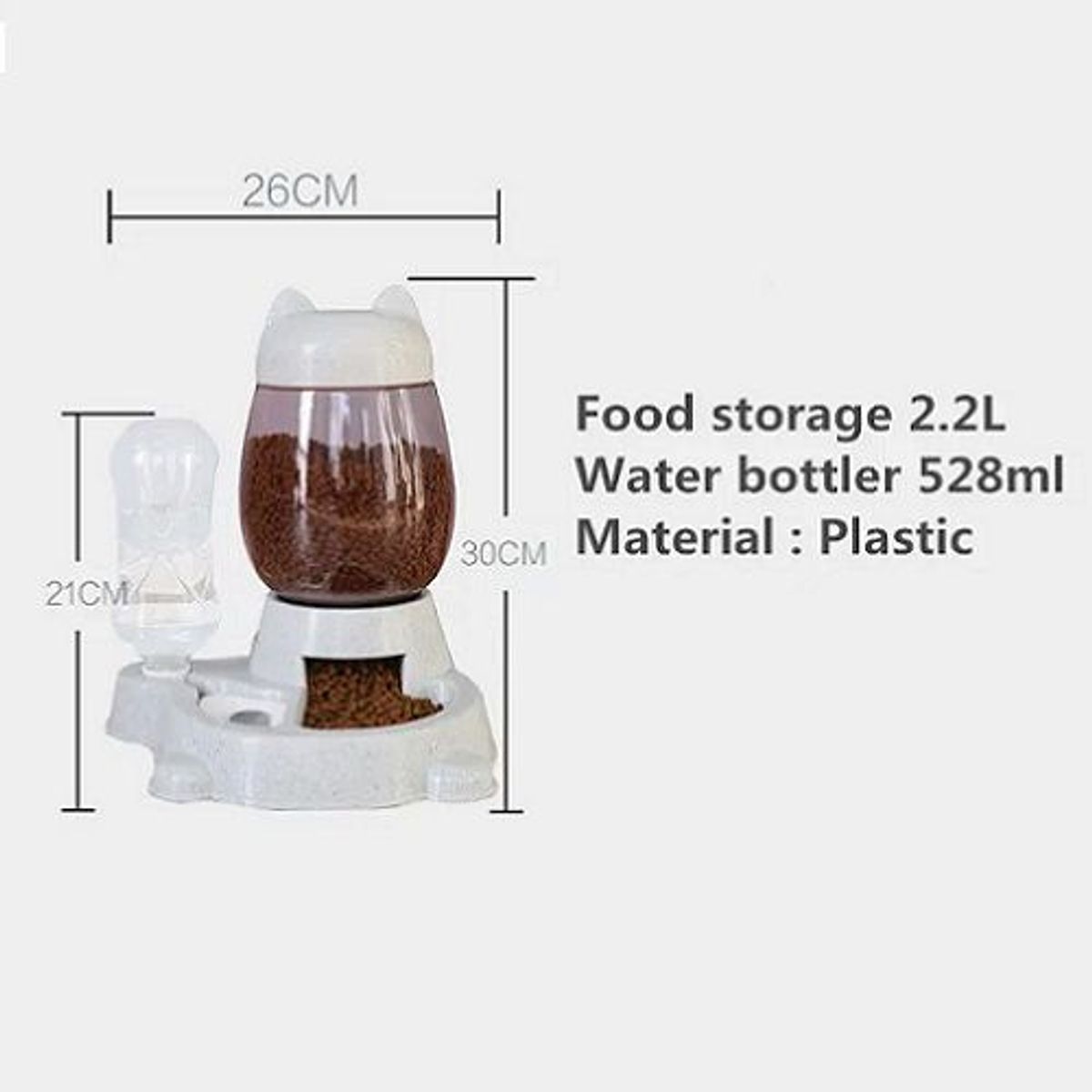 GENERICO - Bebedero y comedero para gato y perro 2 en 1 - Gris