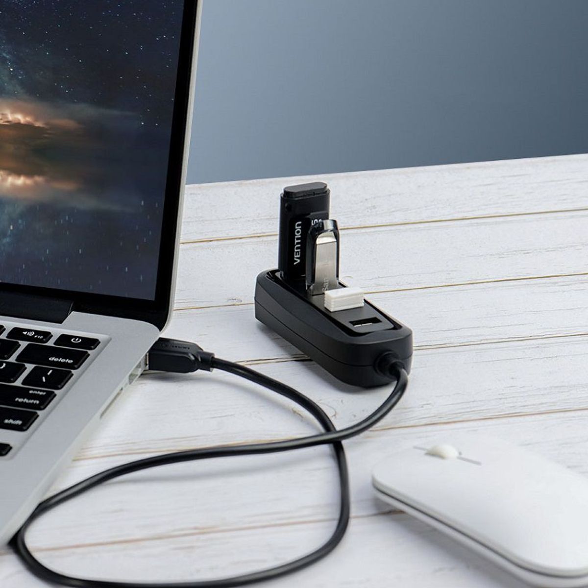 VENTION - Periferico Externo Puertos 4-usb 2.0 Vention Hub Otg Pc