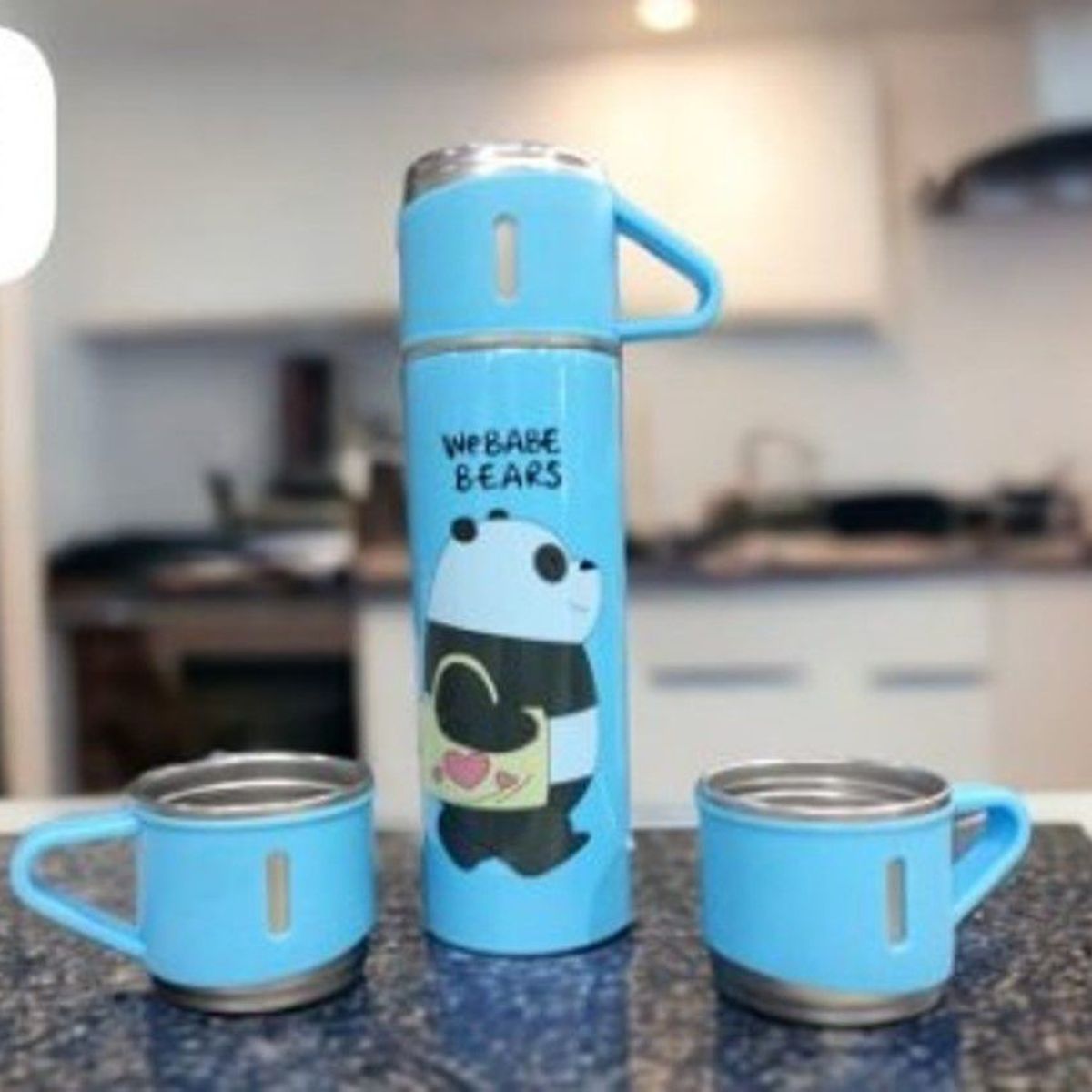 GENERICO - Termo Con  3 Tazas de Oso Escándalosos de Calidad