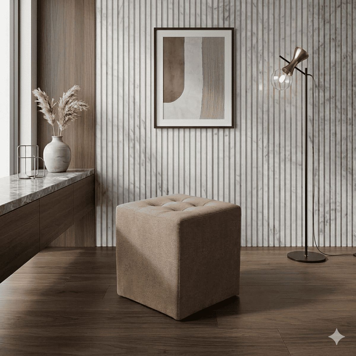 GENERICO - Puff Marruecos Color Beige Oscuro