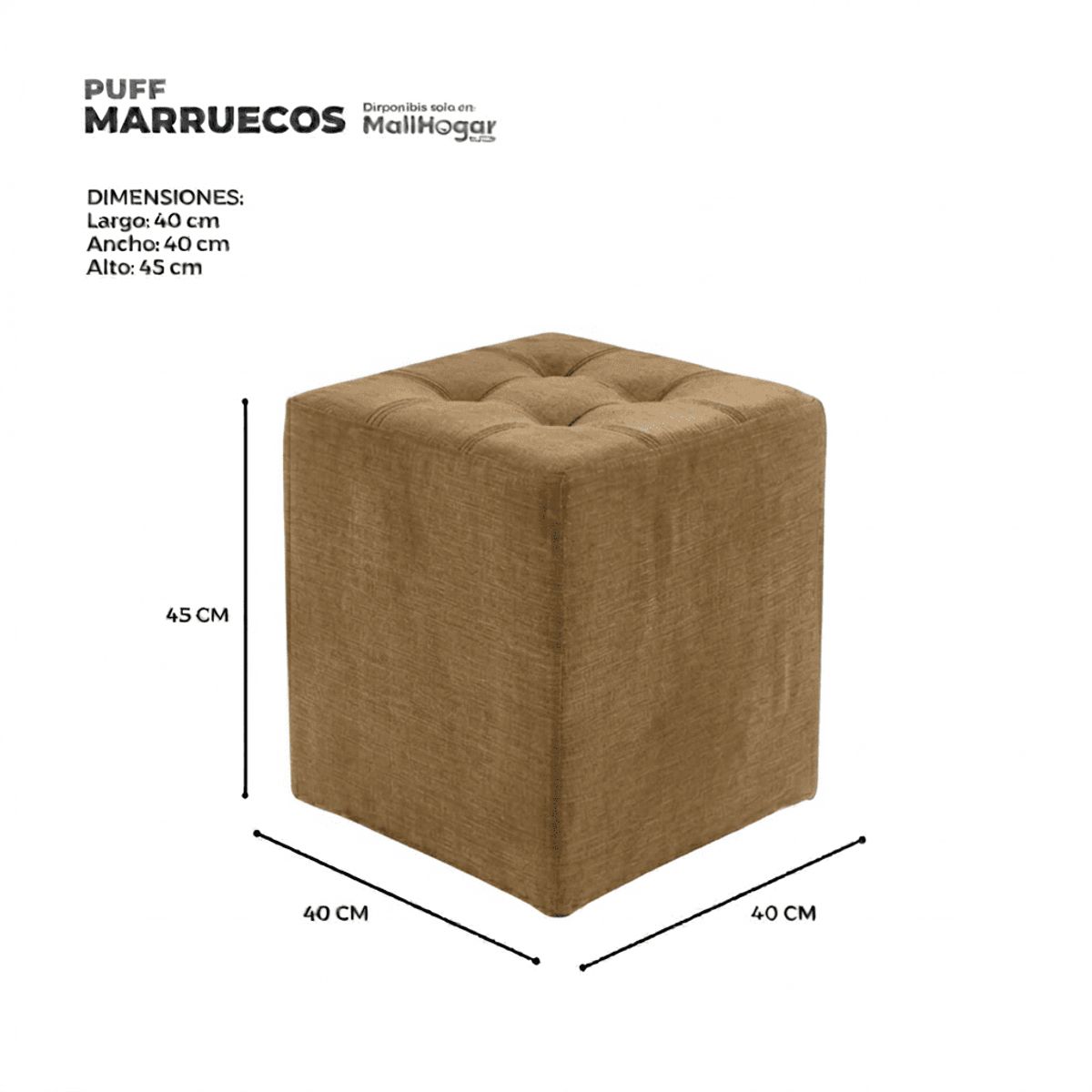 GENERICO - Puff Marruecos Color Beige Oscuro