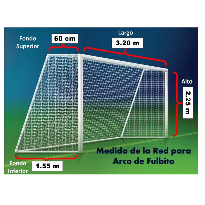 RED MALLA PARA ARCO DE FULBITO Nº 80 BLANCO GENERICO