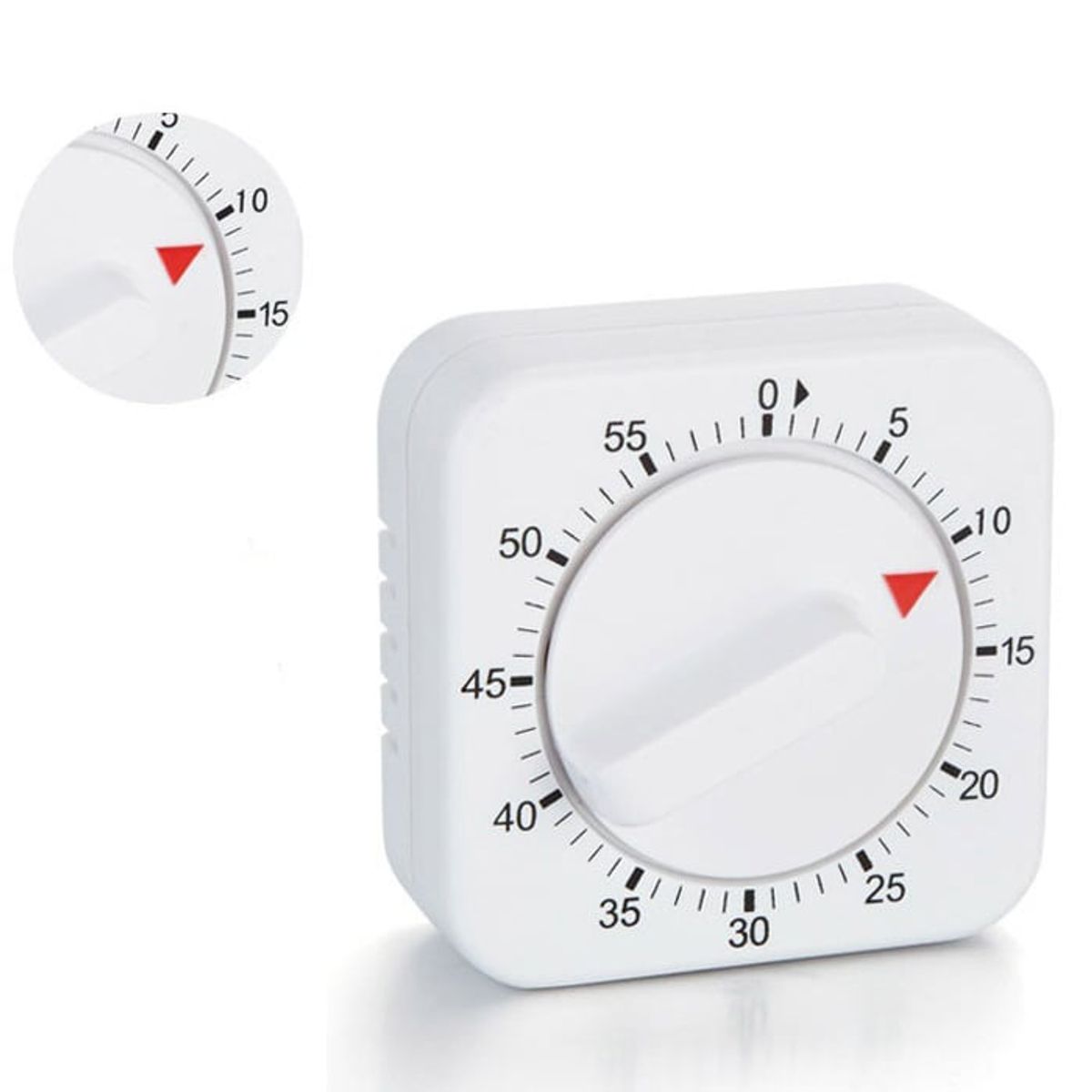 GENERICO - Temporizador De Cocina Cuadrado Blanco 60 Minutos