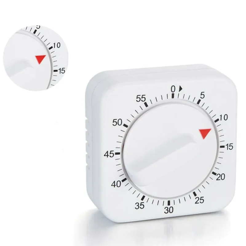GENERICO - Temporizador De Cocina Cuadrado Blanco 60 Minutos