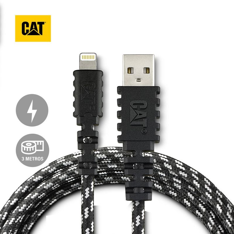 CAT - Cable Carga y Datos CAT Resistente USB-Lightning 3 Metros