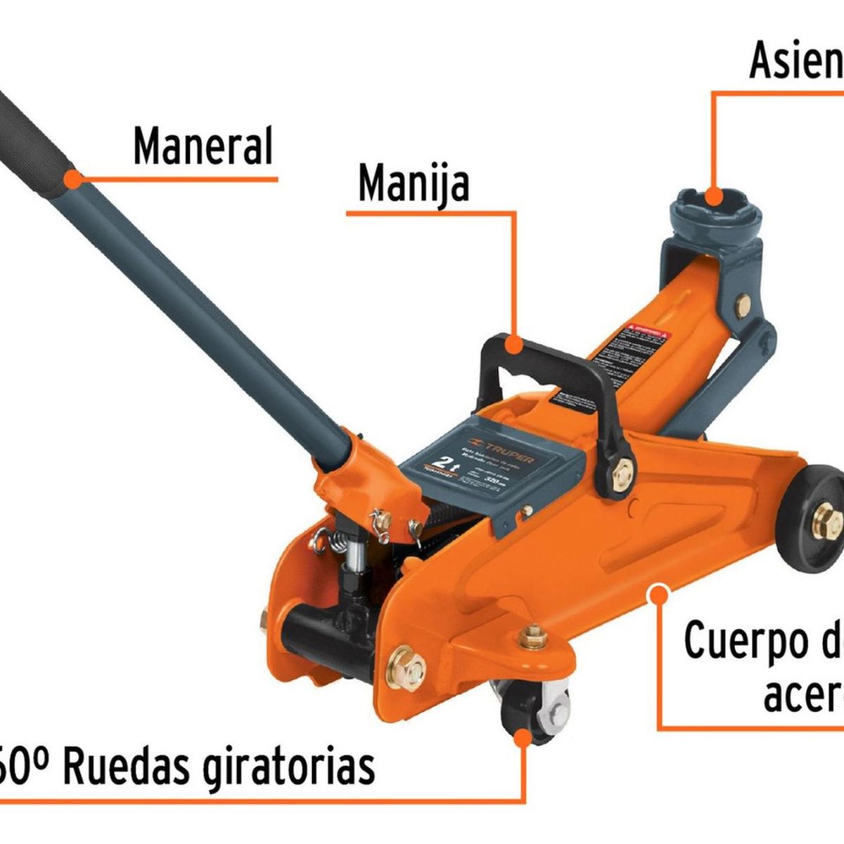 TRUPER - Gata hidraulica 2 toneladas + caballete 3 toneladsa Truper