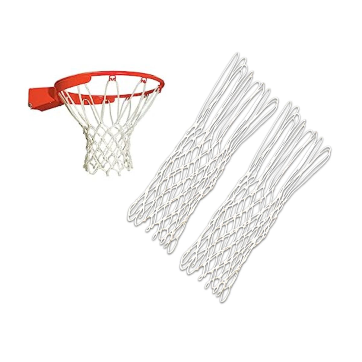 GENERICO - RED PARA ARO DE BÁSQUET 12 ENGANCHES BLANCO - 2 PCS