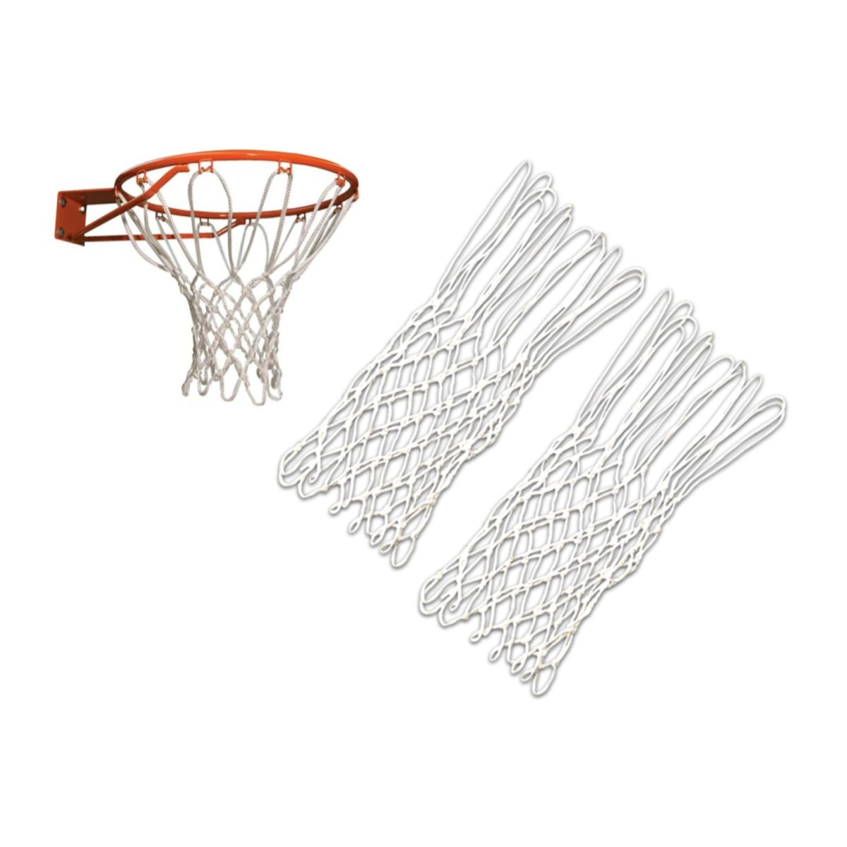GENERICO - RED PARA ARO DE BÁSQUET 8 ENGANCHES BLANCO - 2 PCS