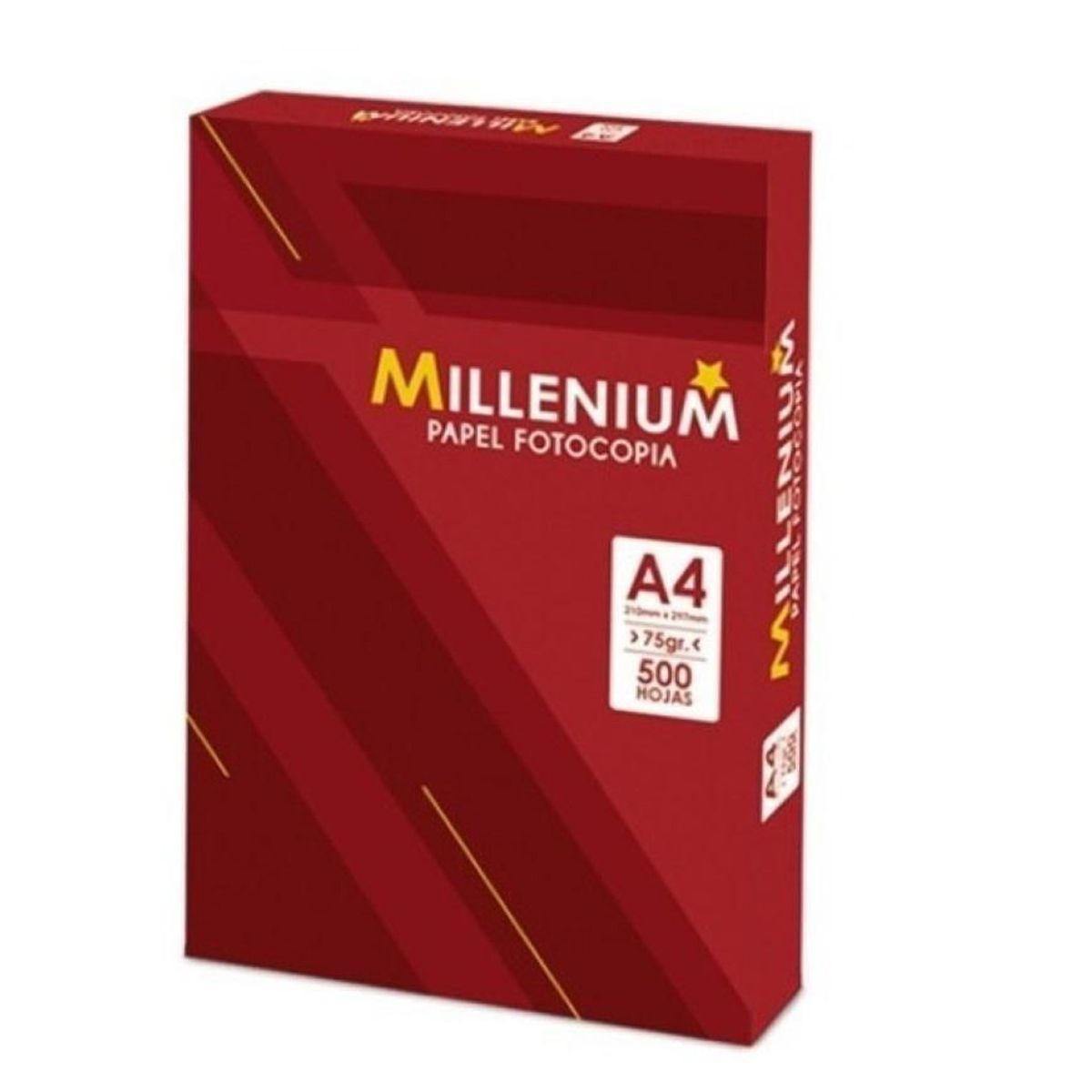MILLENIUM - Papel Bond A4 75gr Paquete 500 hojas Útiles De Oficina