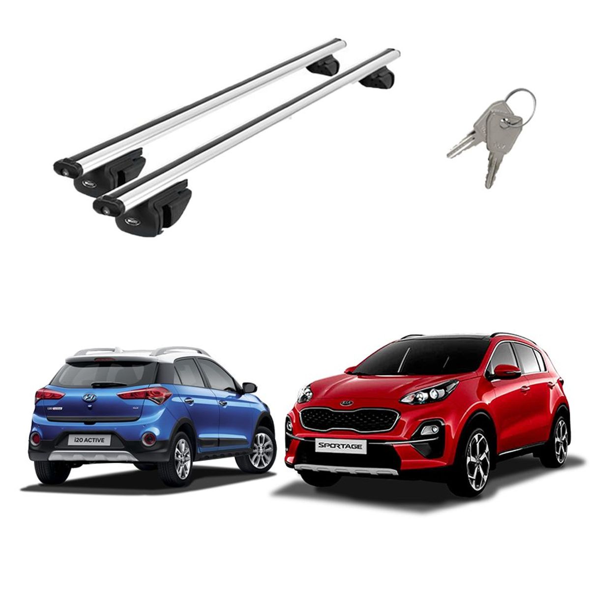 GENERICO - Barra Techo Auto camioneta aluminio 50 pulgadas Llave/winbo