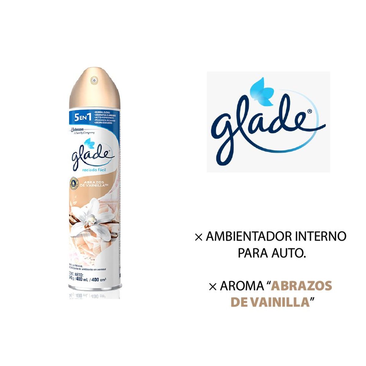 GLADE - Ambientador Spray Vainilla 400 Ml Glade